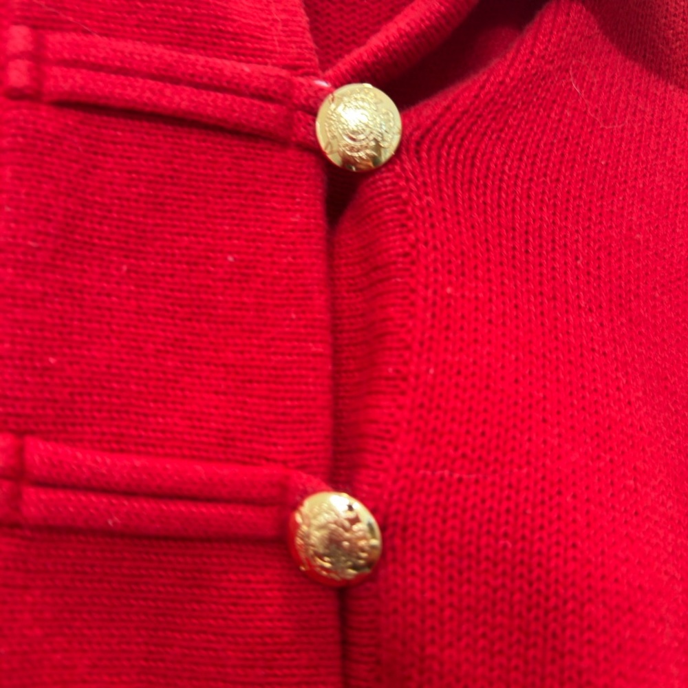 Vintage Chaps Women's Sweater with Gold Buttons - Picture 3 of 3